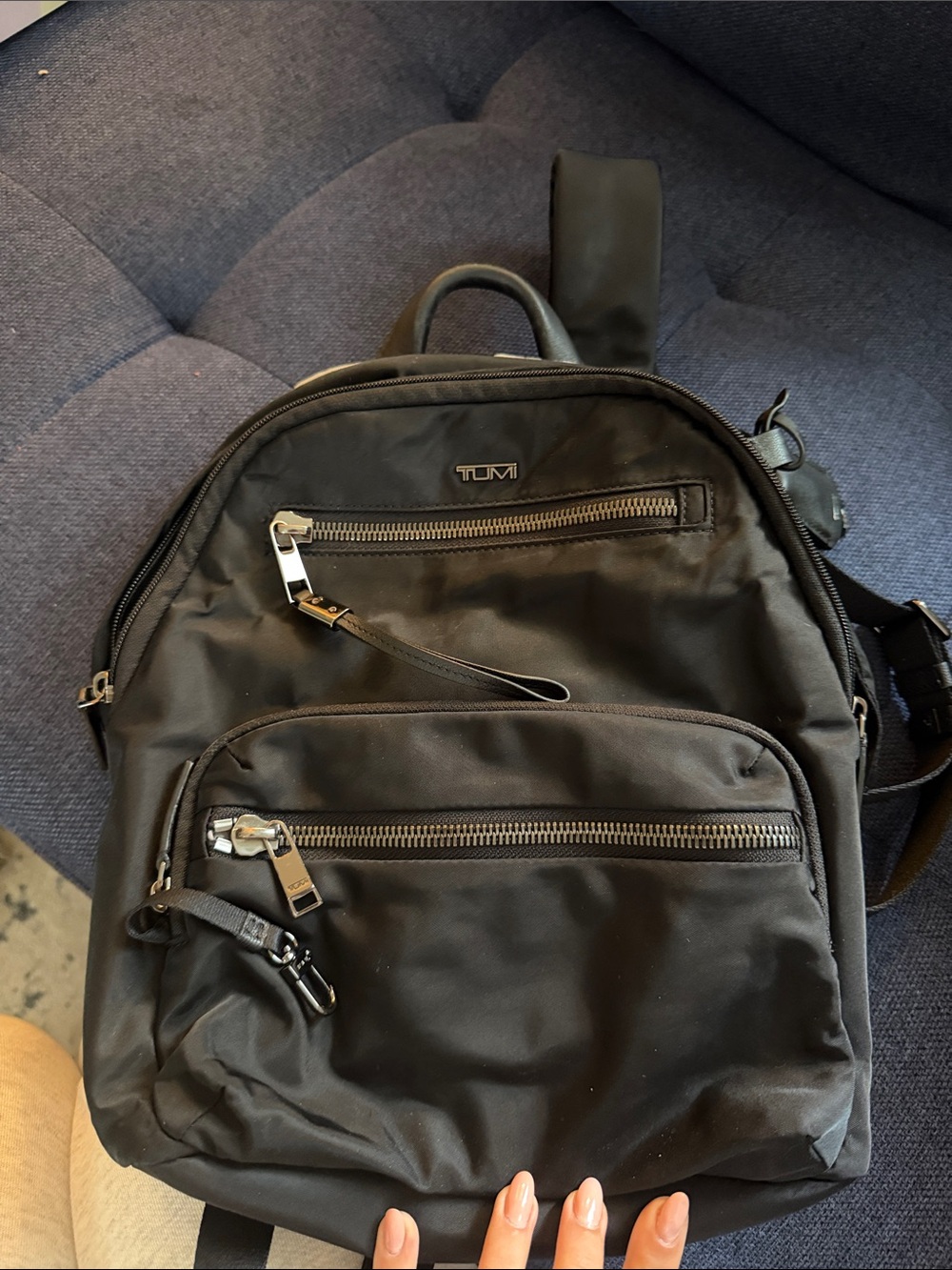 Tumi Black Business Backpack with Ballistic Nylon 10x12x4